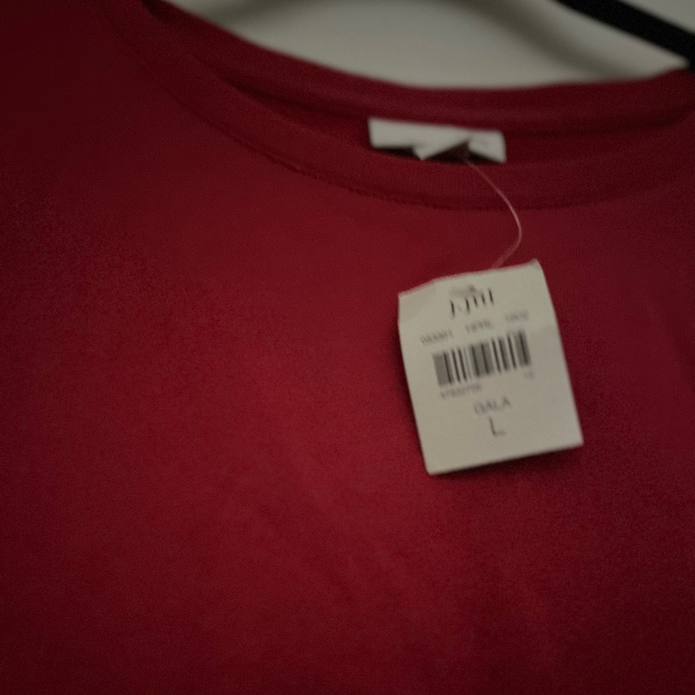 J Jill NWT L RED FRENCH TERRY TUNIC